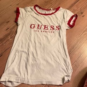 guess t-shirt white and red